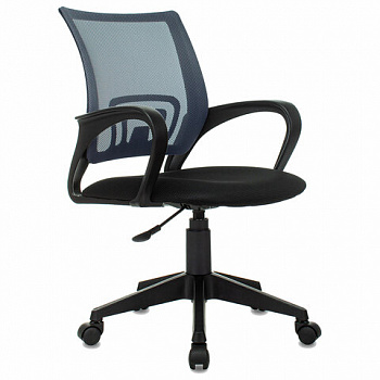 Кресло BRABIX "Fly MG-396", с подлокотниками, сетка, серое/черное