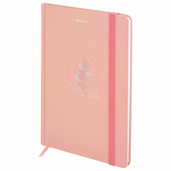 Блокнот с резинкой в клетку 96 л., А5 145х203 мм, твердая обложка с фольгой, BRAUBERG, "Pastel"