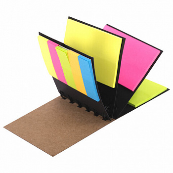 Закладки клейкие в книжке BRAUBERG, 200 штук: 50х15 мм 5 цветов х 25 листов, 75х50 мм 3 цвета х 25 листов