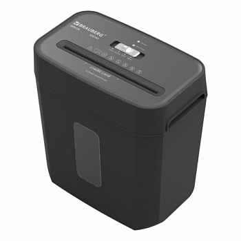 Уничтожитель (шредер) BRAUBERG OF-812X, карты, скобы, 4 уровень секретности, 4х35 мм, 8 листов, 12 литров