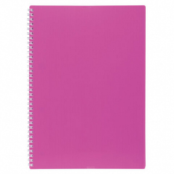 Тетрадь обложка пластик, А4, 80 л., гребень, клетка, HATBER, "LINE NEON" Розовая, 081545, 80Т4В1гр_03033