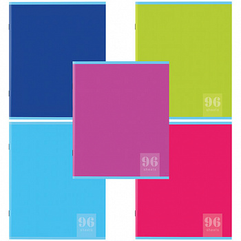 Тетрадь А5, 96 л., STAFF, скоба, клетка, офсет №2 ЭКОНОМ, обложка картон, "Monochrome" (микс в спайке)