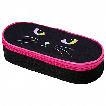 Пенал-футляр BRAUBERG, 1 отделение, органайзер, полиэстер, 22x9x5 см, "Cat eye"