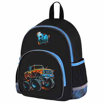 Рюкзак BRAUBERG KIDS PLAY детский, 1 отделение, 3 кармана, Funny wheels, 29х23х12 см