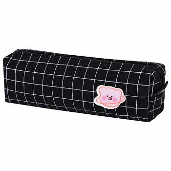 Пенал BRAUBERG, 1 отделение, полиэстер, "Cute bear", черный, 19х4х6 см