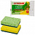 Губки для посуды 9,5х6,5х2 см, КОМПЛЕКТ 2 шт., ЦЕЛЛЮЛОЗНЫЕ (губчатые) с АБРАЗИВОМ, LAIMA К1106