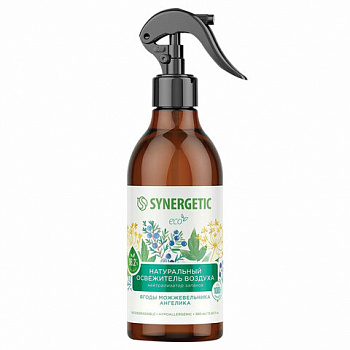 Освежитель воздуха 380 мл SYNERGETIC "Ягоды можжевельника и ангелика", биоразлагаемый