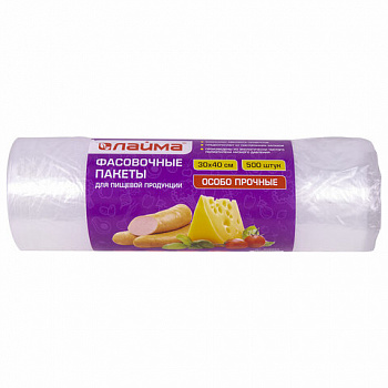 Пакеты фасовочные 30х40 см КОМПЛЕКТ 500 шт., ПНД, 15 мкм, ОСОБО ПРОЧНЫЕ, рулон на втулке, LAIMA