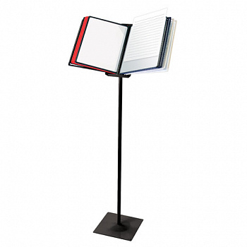 Демосистема напольная металлическая с 10 цветными панелями А4, черная, BRAUBERG "SOLID"