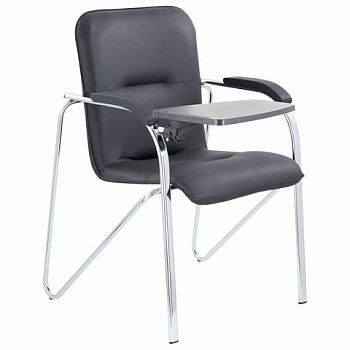 Кресло со столом BRABIX "Samba CF-108 BOX-2", хром каркас, кожзам черный, разобрано