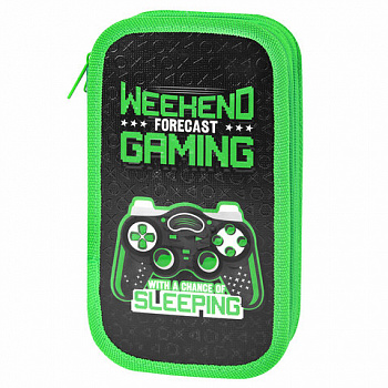 Пенал ЮНЛАНДИЯ, 2 отделения, ламинированный картон, конгрев, 19х11 см, "Gaming"