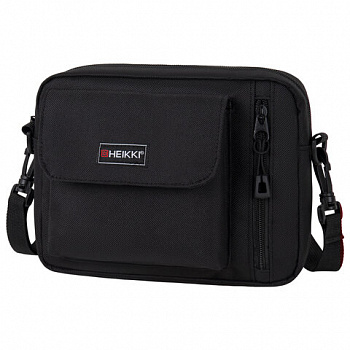Сумка на плечо HEIKKI ATOM (ХЕЙКИ) два кармана, черная, 17х22х6 см