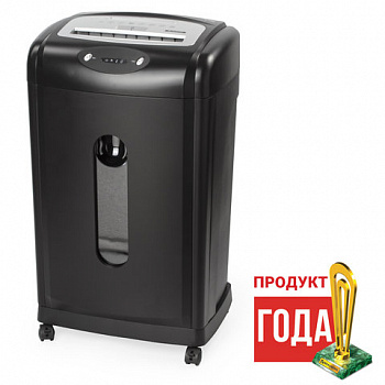 Уничтожитель (шредер) BRAUBERG S18-S, БЕСШУМНЫЙ, 2 уровень секретности, полоски 6 мм, 18 листов, корзина 28 литров