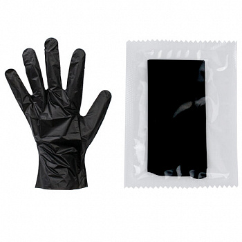 Перчатки одноразовые эластомер TPE КОМПЛЕКТ 50 пар, индив. упаковка, р-р L, черные, E, ГППVТЭлЧ-L ИНД1