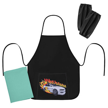Набор для уроков труда ЮНЛАНДИЯ, клеенка ПВХ, фартук с нарукавниками, Wrum
