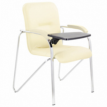 Кресло со столом BRABIX "Samba CF-108 BOX-2", хром каркас, кожзам бежевый, разобрано