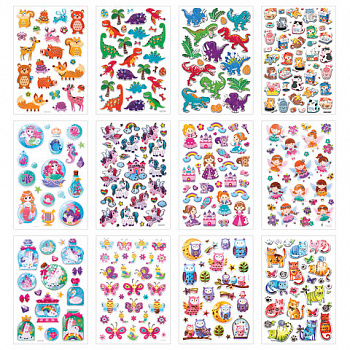 Наклейки объемные MAXI 21х14 см, ассорти 12 видов, FUNSTER (ФАНСТЕР)