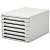Блок из 6 закрытых лотков для бумаги, настольный, ERICH KRAUSE, А4+, 210х270х365 мм, серый