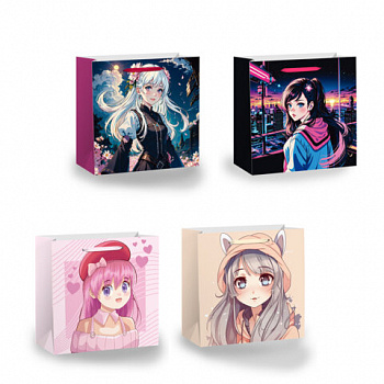 Пакет подарочный (1 штука) 30х10х30см "Anime", ассорти, ламинированный, ЗОЛОТАЯ СКАЗКА