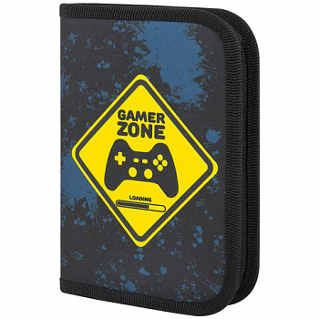 Пенал ПИФАГОР, 1 отделение, полиэстер, 19х13 см, "Game Zone"