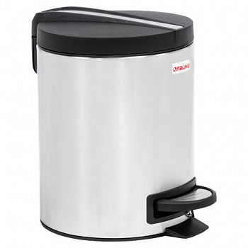 Ведро мусорное с педалью 5 литров "Modern", МАТОВОЕ, нержавеющая сталь, со съемным внутренним ведром, LAIMA