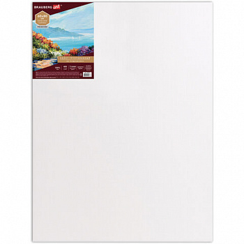 Холст на подрамнике BRAUBERG ART PREMIERE, 60х80см, грунтованный, 100% лен, среднее зерно