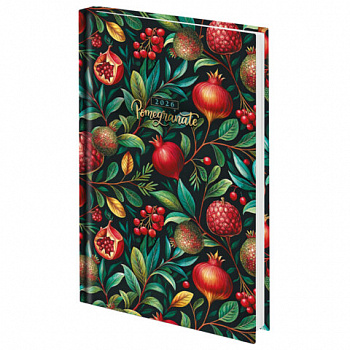 Ежедневник датированный 2026 145х215 мм, А5, STAFF, ламинированная обложка, "Гранаты"