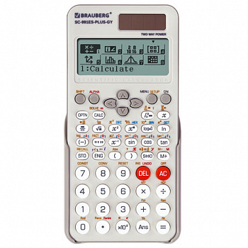 Калькулятор инженерный BRAUBERG SC-991ES-PLUS-GY (164х80 мм), 552 функции, 10+2 разряда, СЕРЫЙ