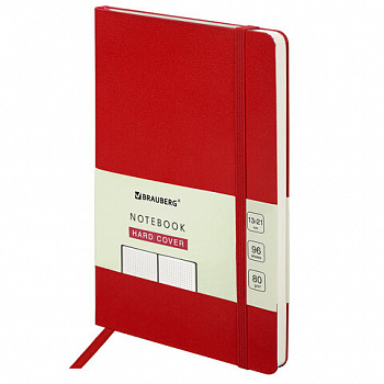 Блокнот А5 (130х210 мм), BRAUBERG ULTRA, балакрон, 80 г/м2, 96 л., в точку, красный