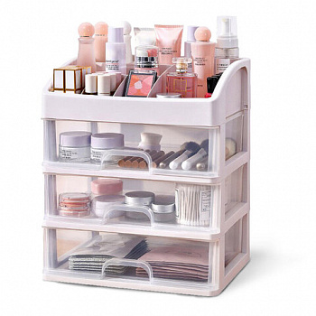 Органайзер для хранения косметики, канцтоваров, мелочей ТРИ УРОВНЯ, 26,6х17*23,5 см, DASWERK (ДАСВЕРК)