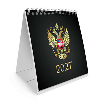 Календарь-домик настольный на гребне, 2027 г., BRAUBERG, 101х101 мм, "Символика РФ"