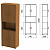 Шкаф полузакрытый "Монолит", 740х390х2050 мм, цвет орех гварнери (КОМПЛЕКТ)