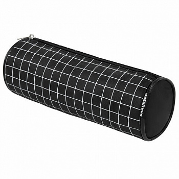 Пенал-косметичка BRAUBERG, Checkered, черный, 20х7х7см