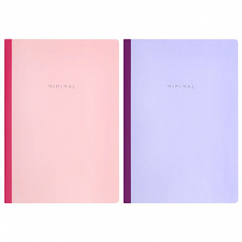 Тетрадь А4 96 л. BRAUBERG, на сшивке с корешком, клетка, обложка картон, "Minimal Pastel"