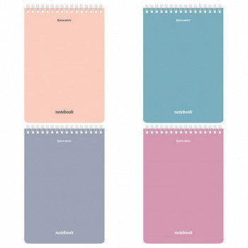 Блокнот А5 146х206мм, 80л, гребень, картон, клетка, BRAUBERG, КС МОРАНДИ