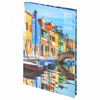 Блокнот БОЛЬШОЙ ФОРМАТ 205х290 мм А4, 80 л., твердый, клетка, STAFF, "Венеция"