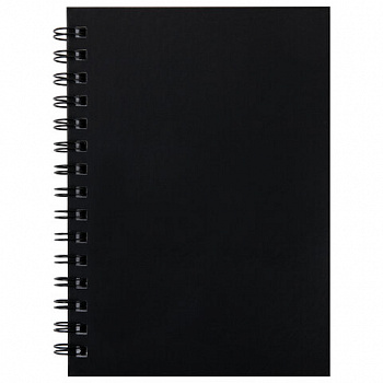 Скетчбук, белая бумага 160 г/м2, 145х205 мм, 60 л., гребень, твёрдая обложка ЧЕРНАЯ, BRAUBERG ART CLASSIC, 115072 