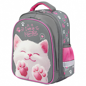 Ранец BRAUBERG KIDS STANDARD, 2 отделения, "Purr cat", 36х28х14 см