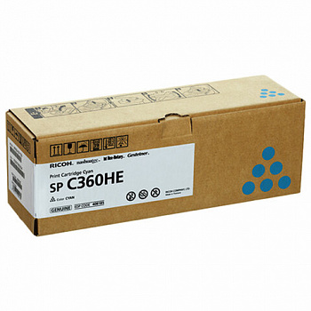 Картридж лазерный RICOH (SP C360HE) для Ricoh SP C360SFNw/C361SFNw, голубой, оригинальный, ресурс 6000 страниц
