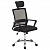 Кресло CROMEX Debut CH-697, ХРОМ, с подлокотниками, мех. качания, сетка, черное, ткань