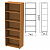 Шкаф (стеллаж) "Фея", 740х370х2000 мм, 4 полки, цвет орех милан, ШФ14.5
