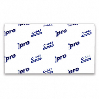 Полотенца бумажные 190 шт, PROtissue (H2) PREMIUM, 2-сл, белые, КОМПЛЕКТ 21 пач, 24х21,5,Z-слож,С443