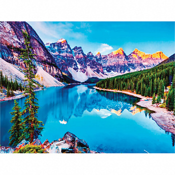 Картина стразами (алмазная мозаика) 60х80 см, ОСТРОВ СОКРОВИЩ "Горный пейзаж", без подрамника