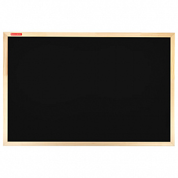 Доска для мела магнитная 60х90 см, черная, деревянная рамка, BRAUBERG "Wood"