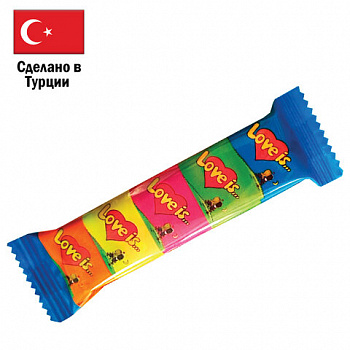 Жевательная резинка LOVE IS ассорти вкусов, 21 г (5 штук по 4,2 г)