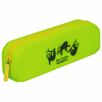 Пенал-косметичка BRAUBERG, силикон, "Sloths", 20х5х6 см