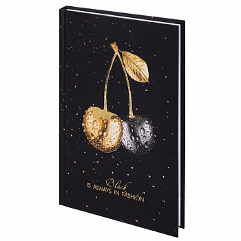 Блокнот А5 134х206 мм, 80 л., твёрдый, клетка, тиснение фольгой, STAFF, "Cherry"