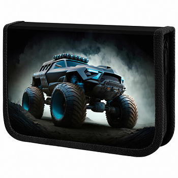 Пенал ЮНЛАНДИЯ, 1 отделение, картон с эффектом soft-touch, 19х11 см, "Space driver"