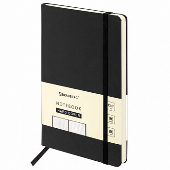 Блокнот А5 (130х210 мм), BRAUBERG ULTRA, балакрон, 80 г/м2, 96 л., в точку, черный
