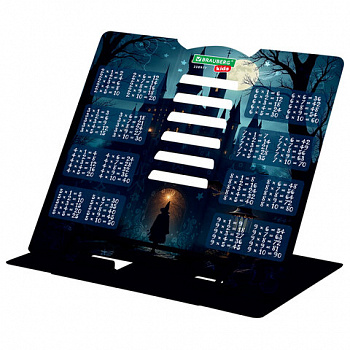 Подставка для книг и учебников BRAUBERG KIDS mini "Magic" с таблицей умножения, регулируемый угол наклона, металлическая